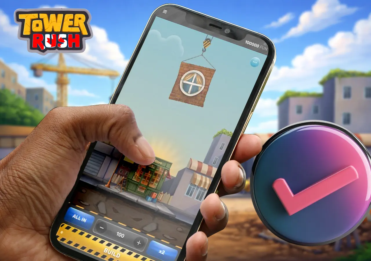 Building-themed smartphone slot gameplay